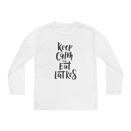 Keep Calm & Eat Latkes Youth Long Sleeve Tee