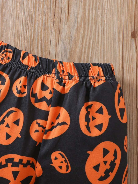 Halloween Cozy Sets – Leggings & Long Sleeve Tops in Pumpkin, Dino & Jack-o’-Lantern