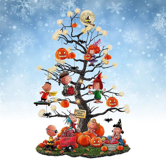 Charlie Brown Glowing Halloween Pumpkin Ornament Tree