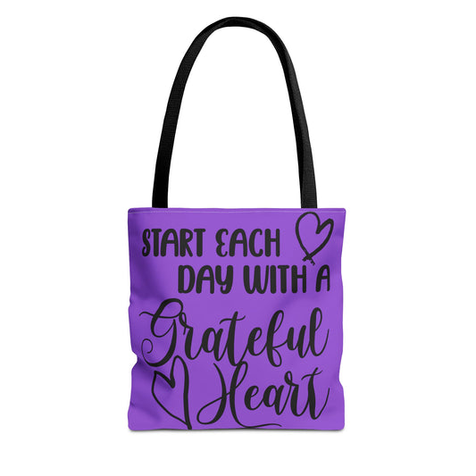 Start Each Day With A Grateful Heart Canvas Tote Bag