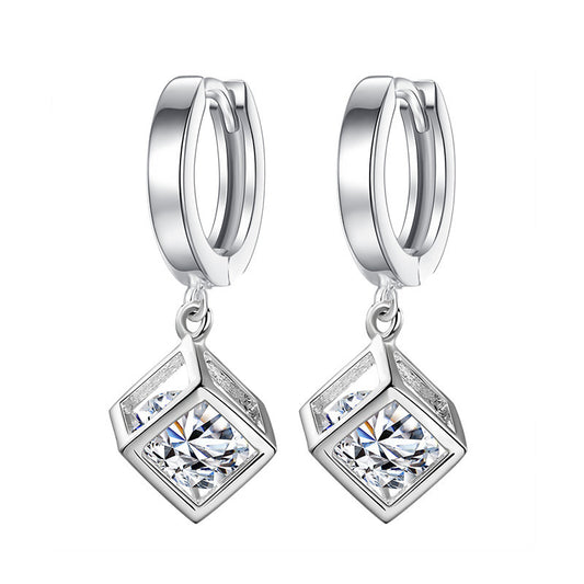 Love Window Cube Love Dangle Earrings