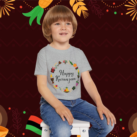 Happy Kwanzaa Wreath Heavy Cotton™ Toddler T-shirt