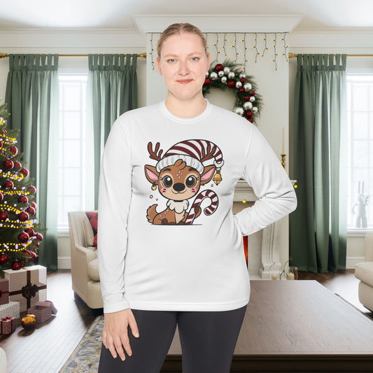 Santa's Little Deer Adult Long Sleeve Tee
