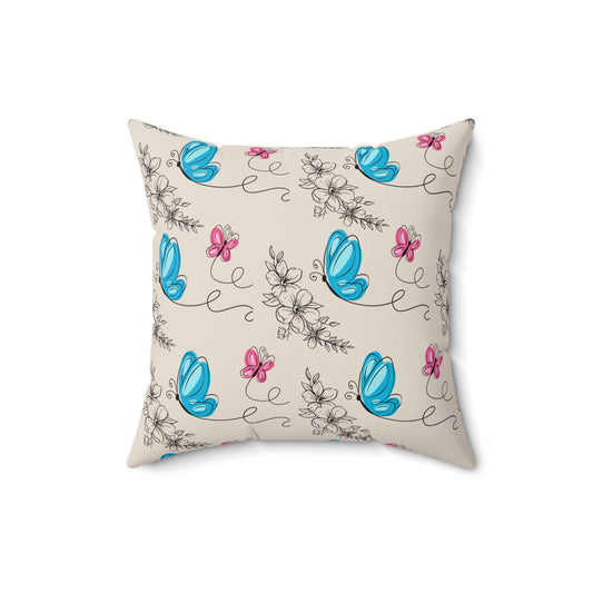 Butterfly Doodles Throw Pillow