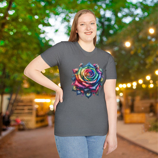 Colorful Rose Adult T-shirt