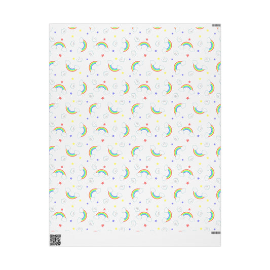 Rainbow Smiles & Stars Wrapping Paper