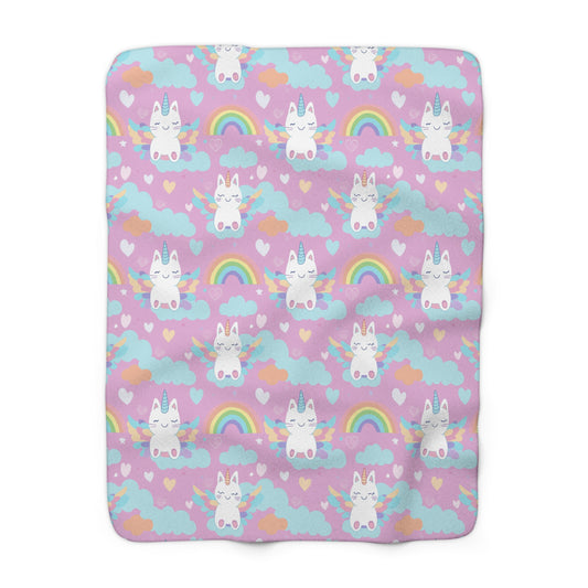 Rainbow Sky Riders Sherpa Fleece Blanket