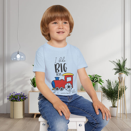 I Like Big Toys and I Cannot Lie (Train) Heavy Cotton™ Toddler T-shirt