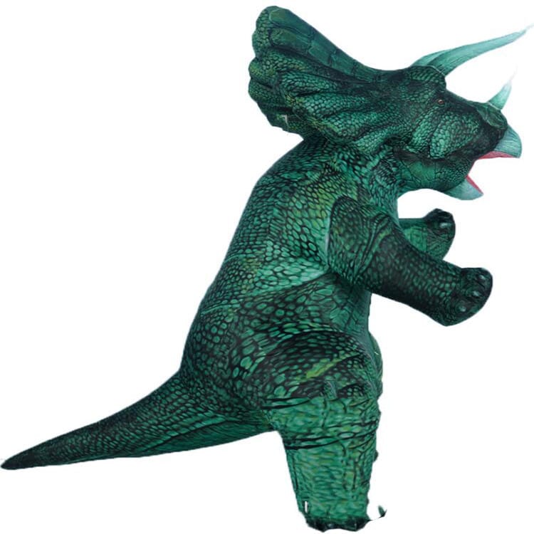 Inflatable Green Triceratops Dinosaur Costume for Adults