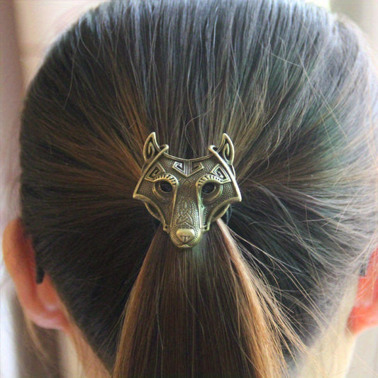 Metal Viking Wolf Elastic Hair Tie
