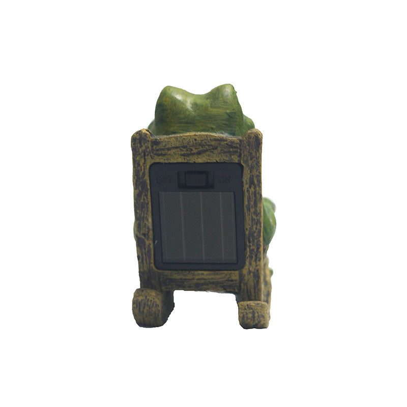 Rocking Chair Frog Small Garden Solar Light