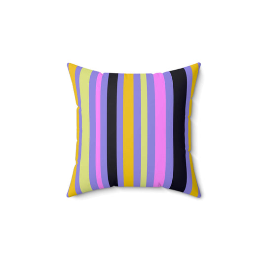 Midnight Pop Stripes Throw Pillow