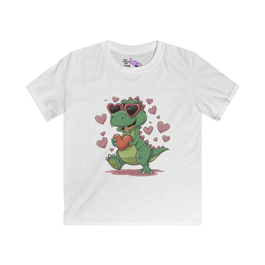 Cute Dinosaur Love Kids Softstyle Tee