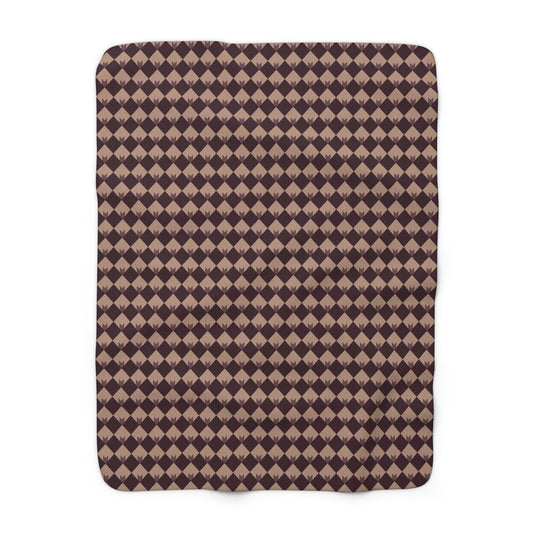Diamond Bloom-Crimson & Plum Fleece Blanket