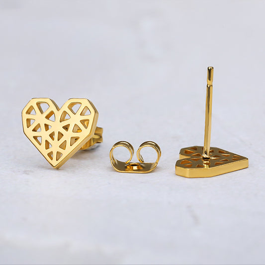 Geometric Heart-shaped Earrings
