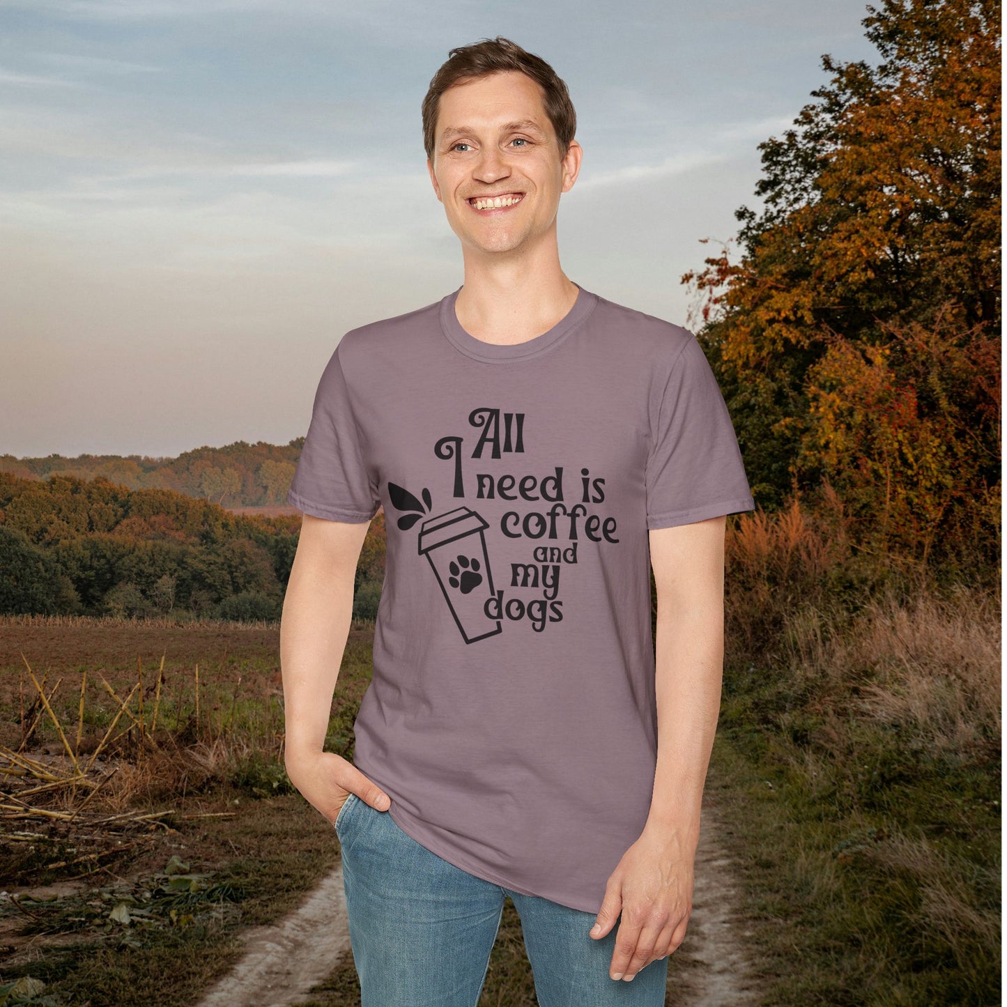 All I Need is Coffee and My Dogss Adult T-shirt