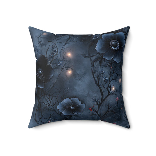 Black Roses & Vines Throw Pillow