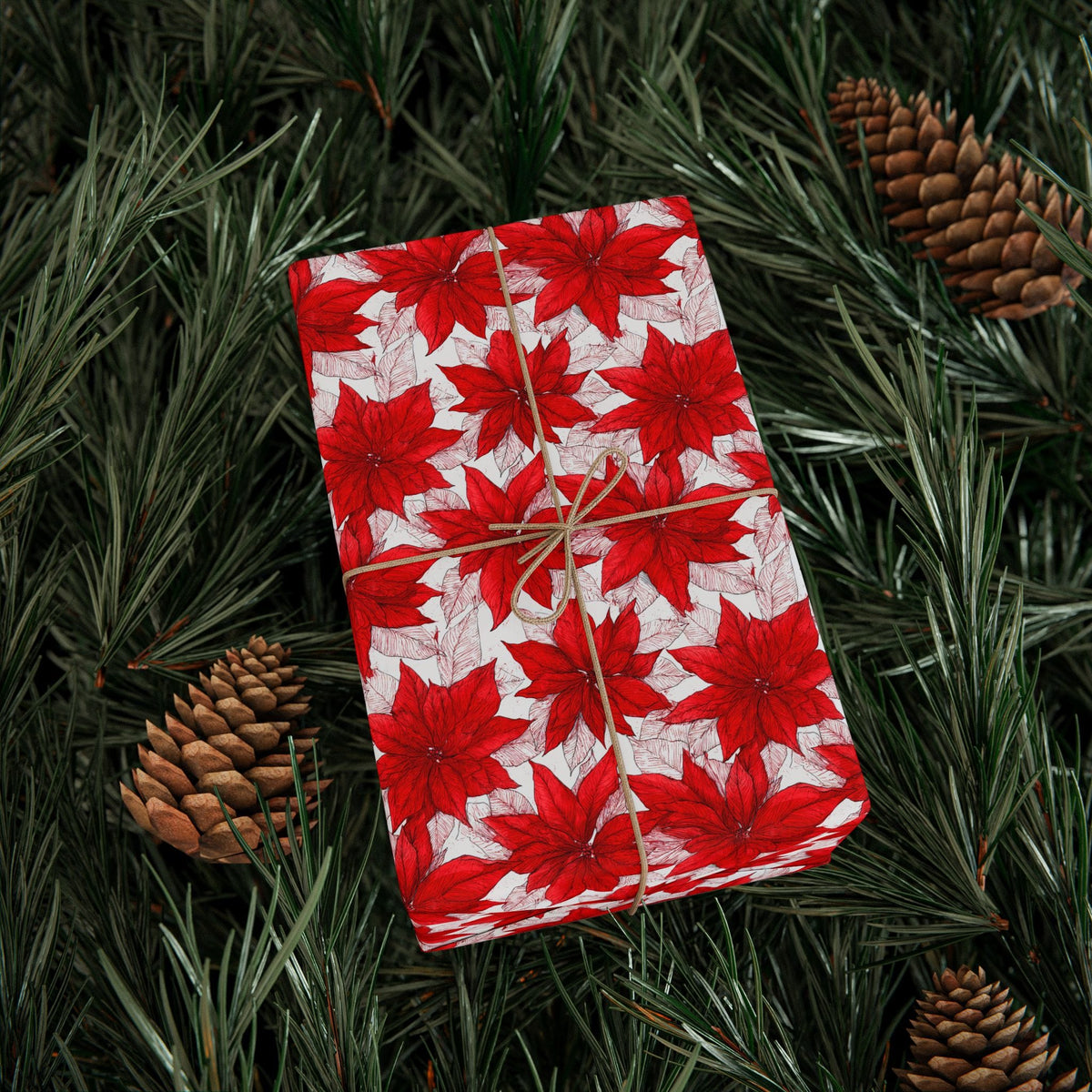 Christmas Blossom Sketch Wrapping Paper