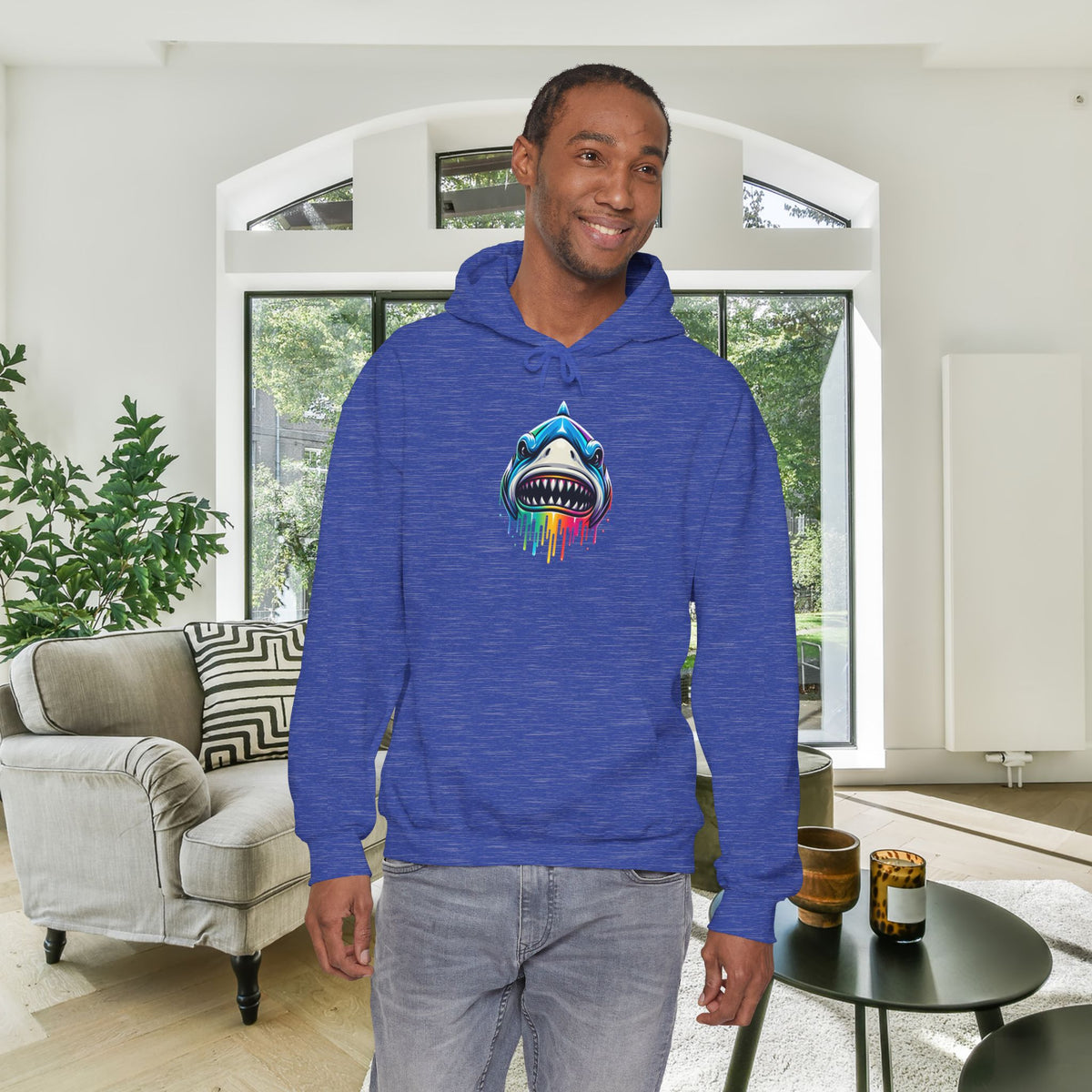 Colorful Shark Heavy Blend™ Hooded Sweatshirt