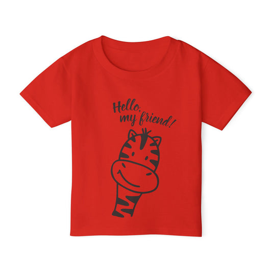Hello My Friend (Giraffe) Heavy Cotton™ Toddler T-shirt