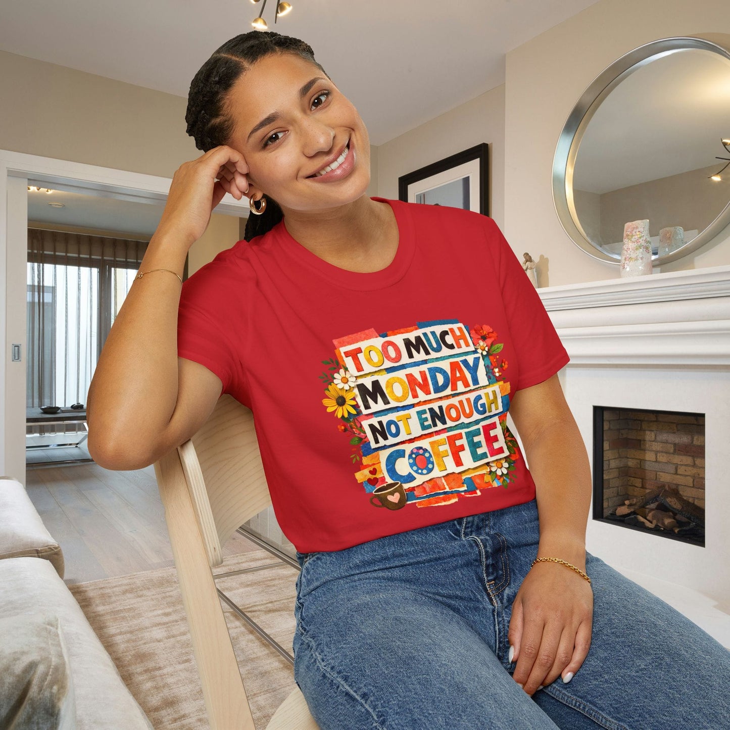 Too Much Monday Not Enough Coffee Adult T-shirt
