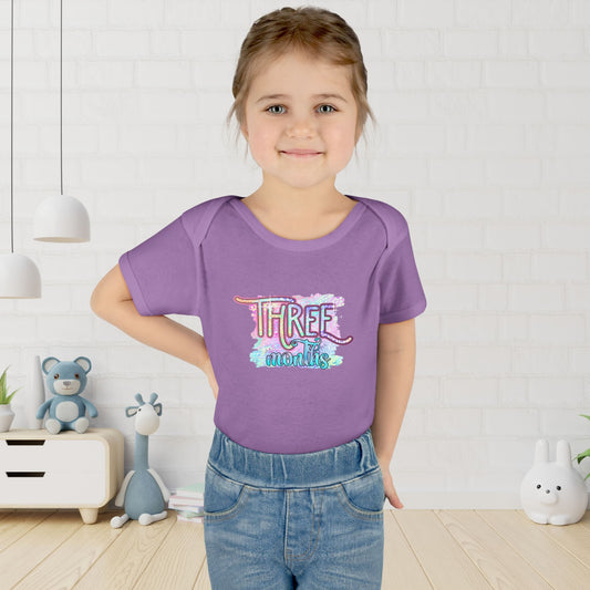 Pastel Wild One Milestone Baby Bodysuit-Three Months