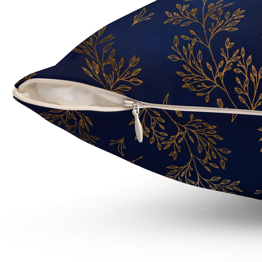 Gilded Twilight Foliage Throw Pillow