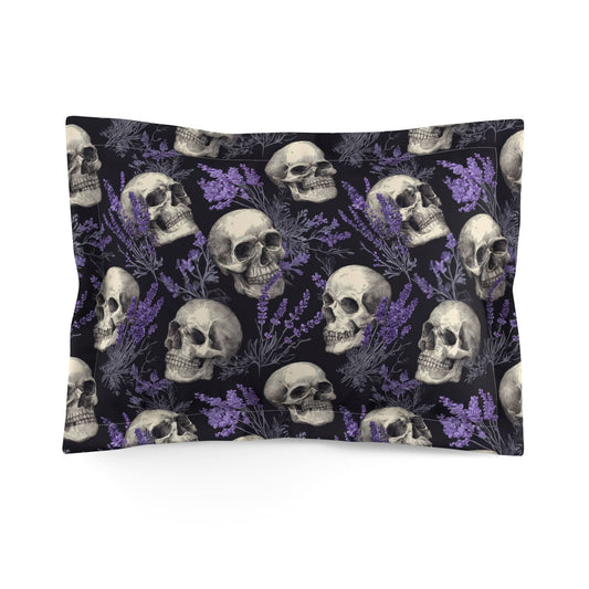 Midnight Lavender Skulls Pillow Sham