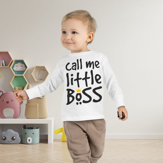 Call Me Little Boss Toddler Long Sleeve Tee