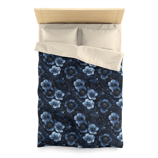 MIdnight Blossoms Microfiber Duvet Cover