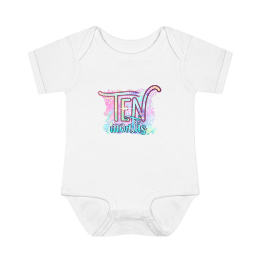 Pastel Wild One Milestone Baby Bodysuit-Ten Months