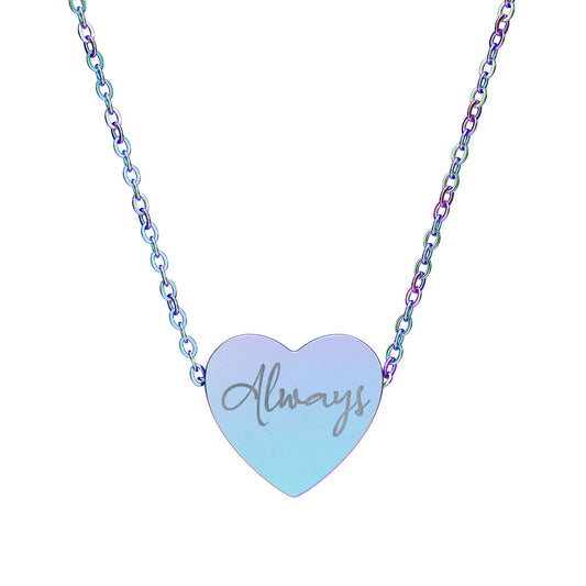 'Always' Engraved Heart Necklace