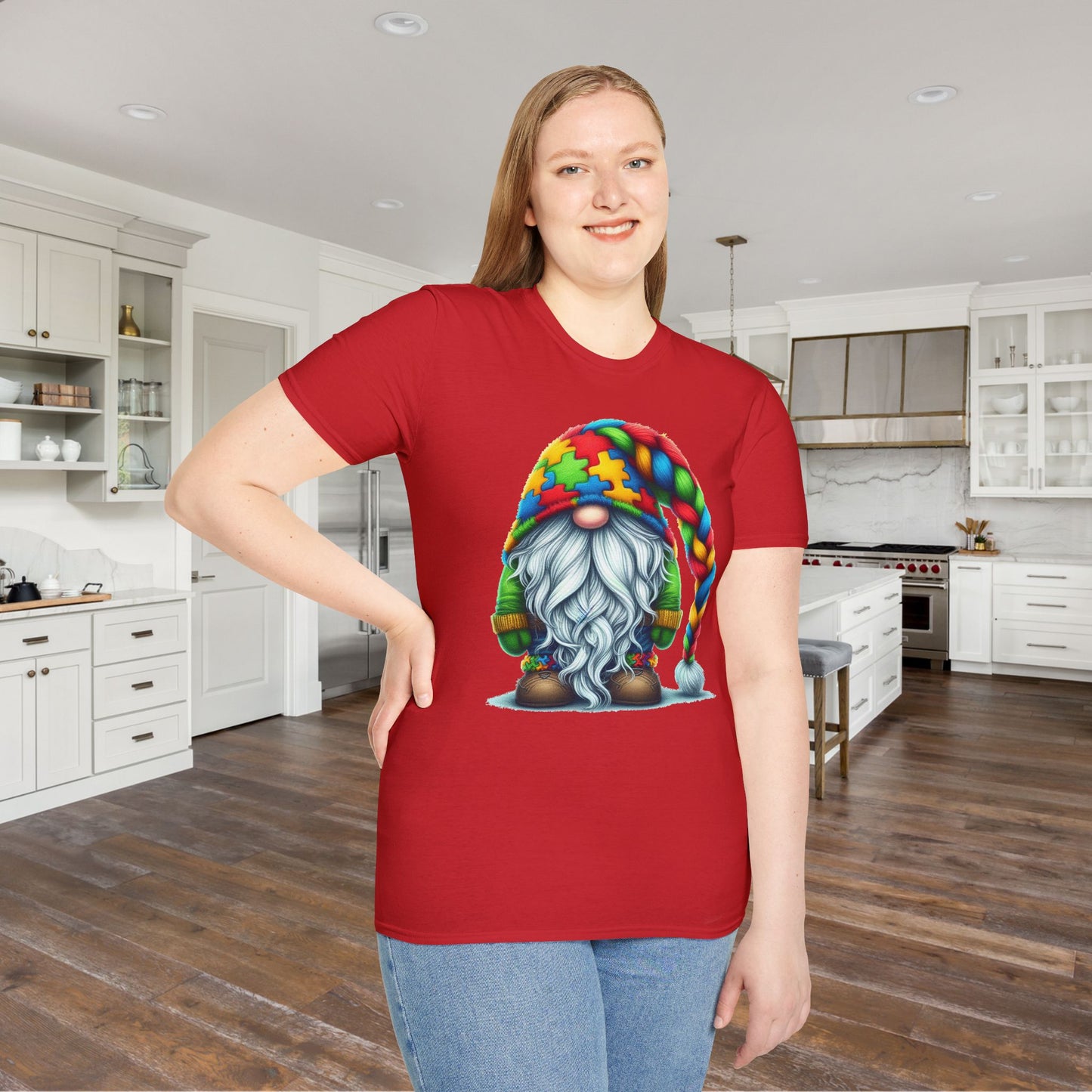 Autism Awarness Gnome Adult T-shirt