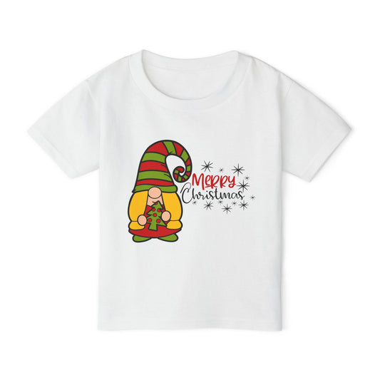 Merry Christmas Girl Gnome Heavy Cotton™ Toddler T-shirt