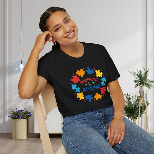 Different Is Awesome Autism Awarness Adult T-shirt