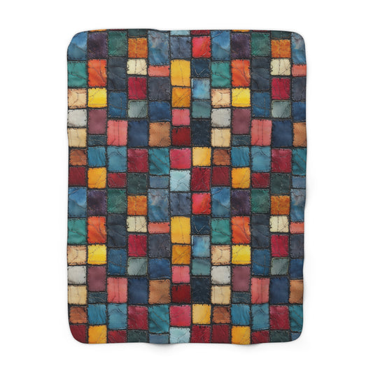 Patch Pop Sherpa Fleece Blanket