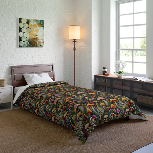 Whimsical Woodland Mushrooms Comforter