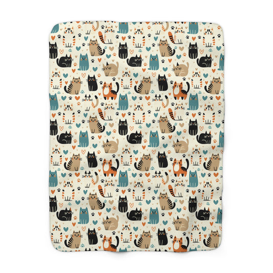 Whiskered Wonders Fleece Blanket