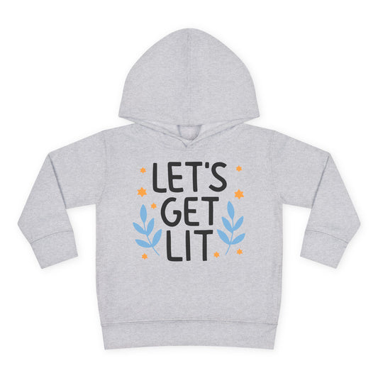 Hanukkah Let's Get Lit Toddler Pullover Fleece Hoodie