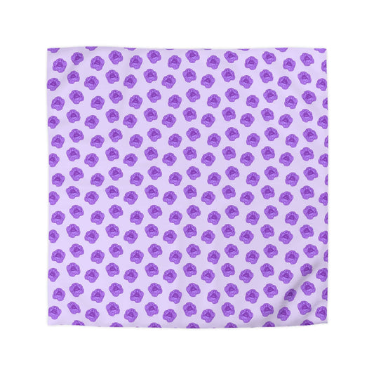 Lilac Mist Peonies Microfiber Duvet Cover