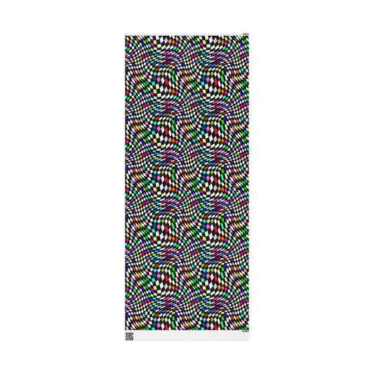 Warped Colorful Checkered Wrapping Paper