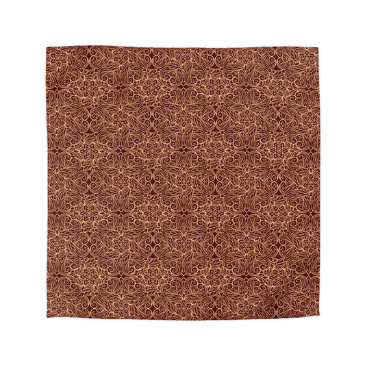 Golden Crimson Star Mandala Microfiber Duvet Cover