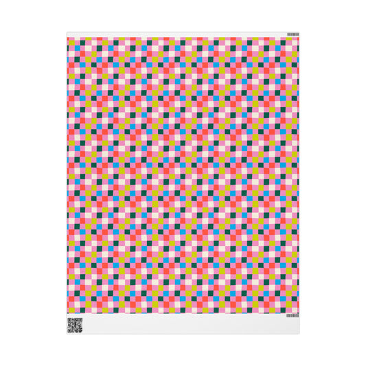 Bubblegum Grid Wrapping Paper