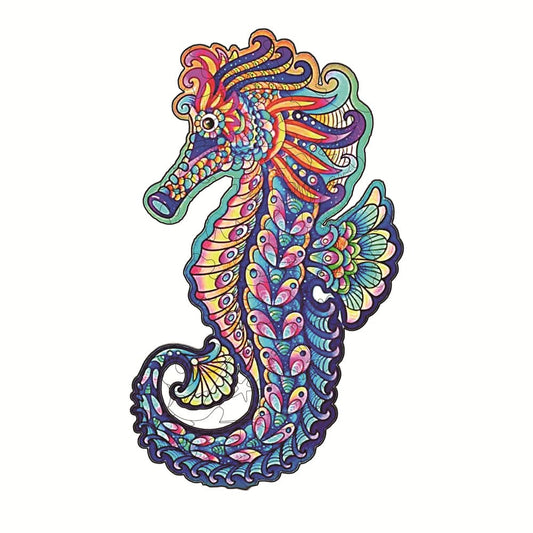 Vibrant Seahorse Wooden Jigsaw Puzzle Collection
