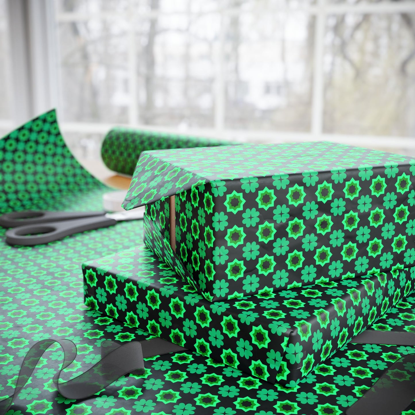 Clover Bloom Burst Wrapping Paper