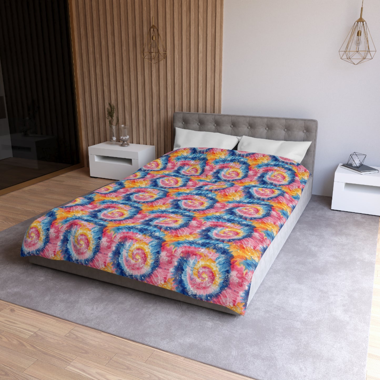 Retro Vortex Microfiber Duvet Cover