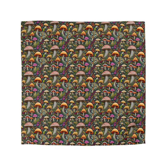 Whimsical Woodland Mushrooms Microfiber Duvet Cover