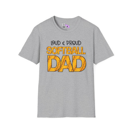 Loud & Proud Softball Dad Adult T-shirt