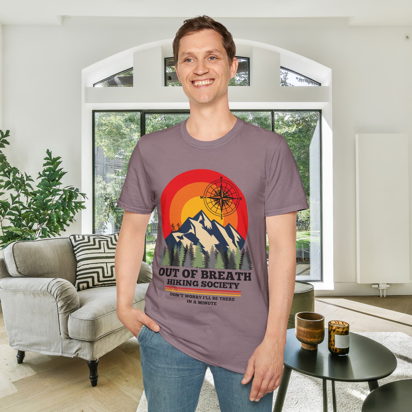 Out of Breath Hiking Society Adult T-shirt