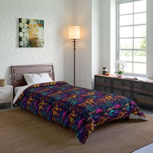 Psychedelic Spore Forest Comforter